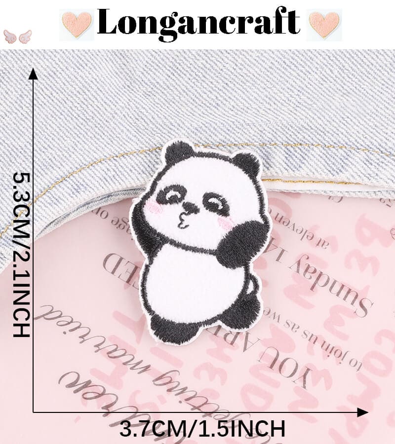 Panda Embroidered Patches