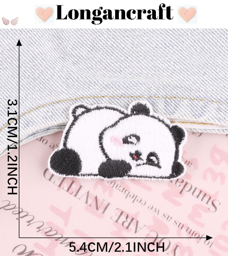 Panda Embroidered Patches