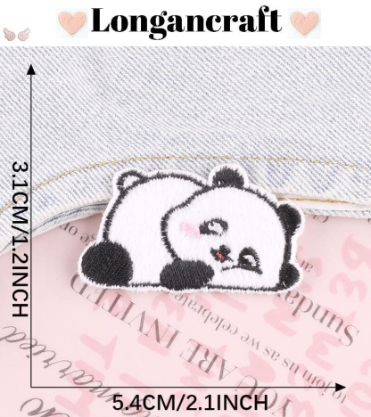 Panda Embroidered Patches