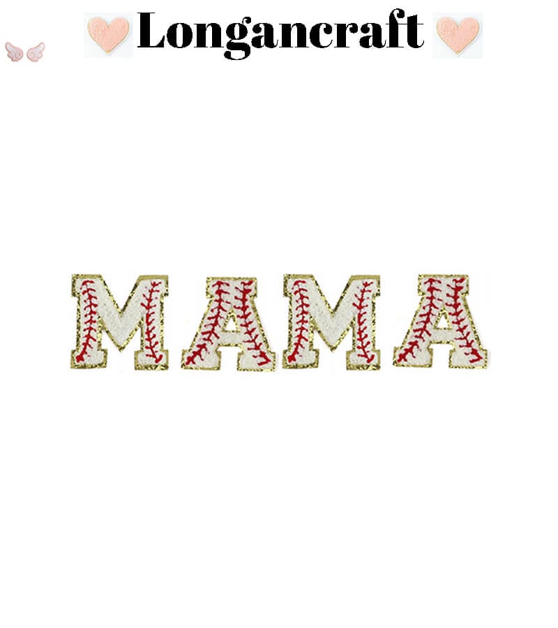 Baseball MAMA Letter Patches