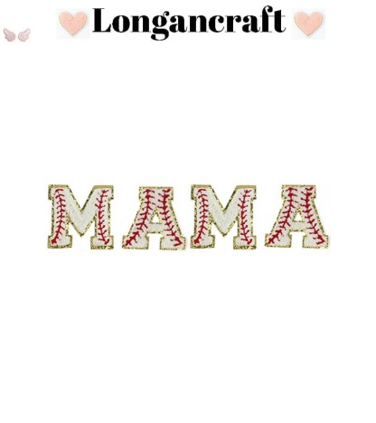 Baseball MAMA Letter Patches