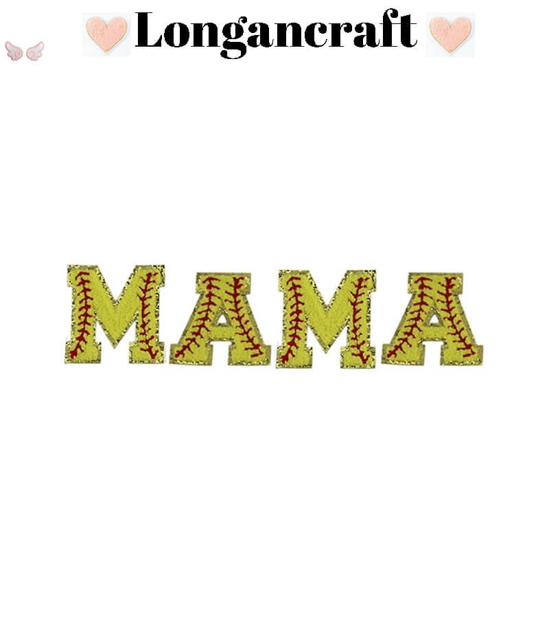 Baseball MAMA Letter Patches