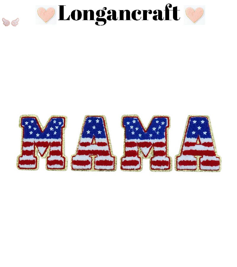 Baseball MAMA Letter Patches