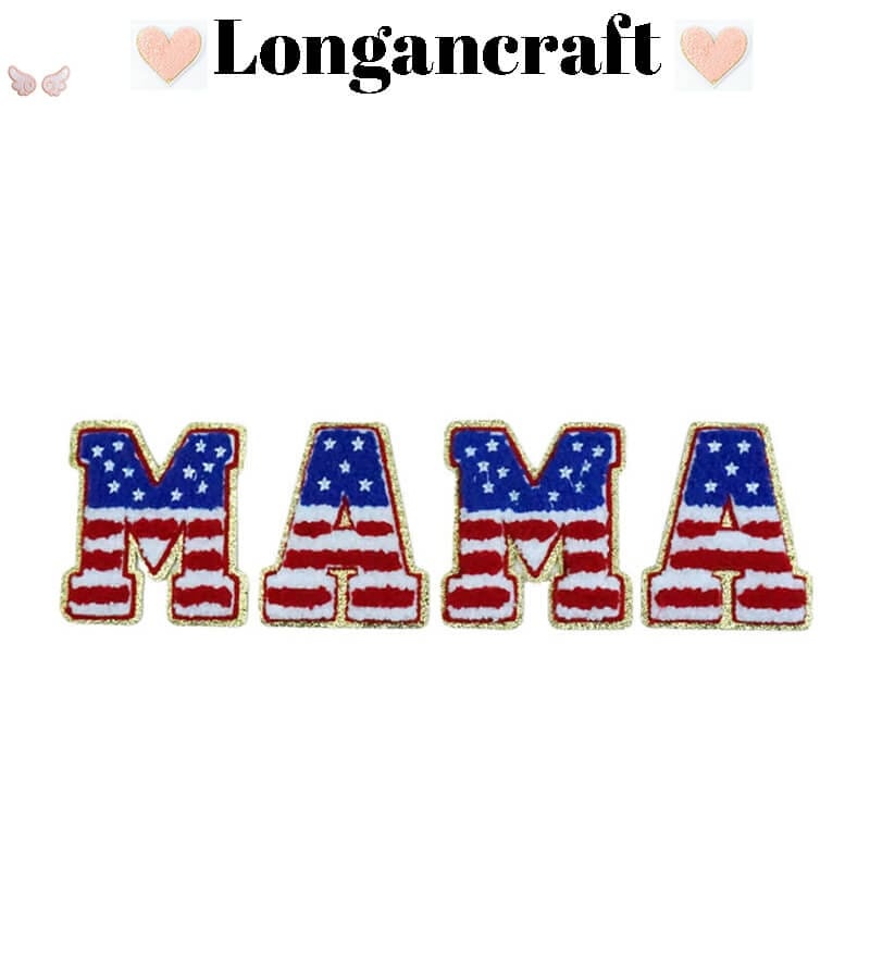 Baseball MAMA Letter Patches