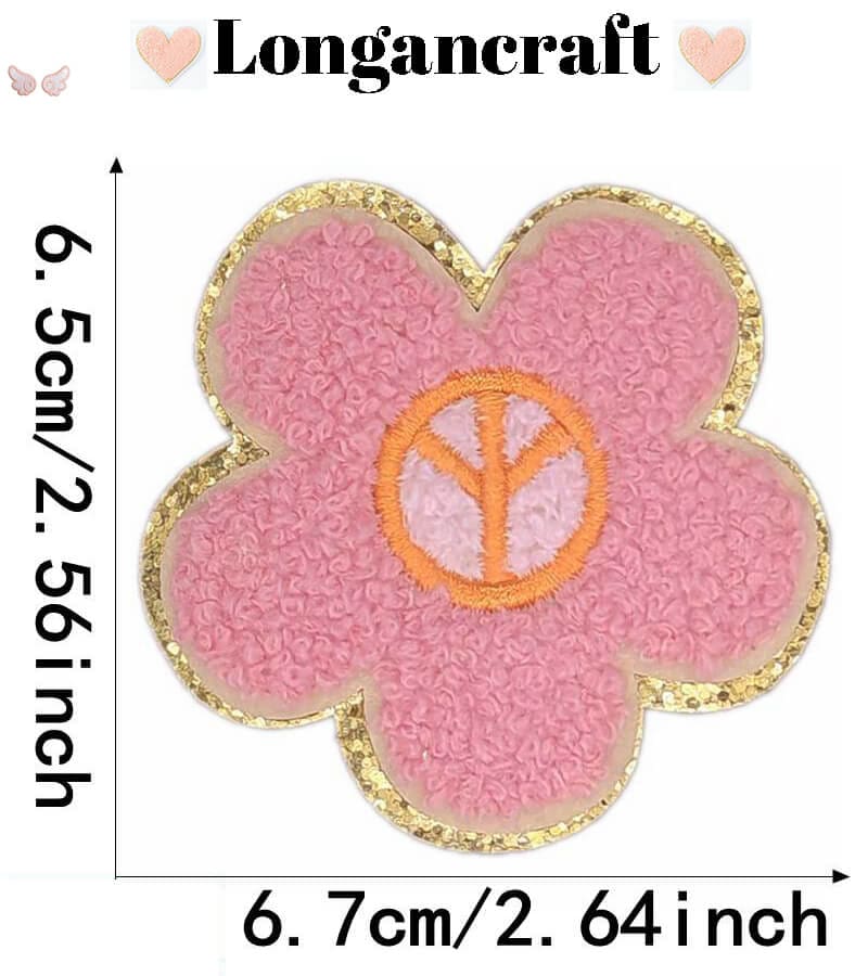 Flower Glitar Embroidered Patch