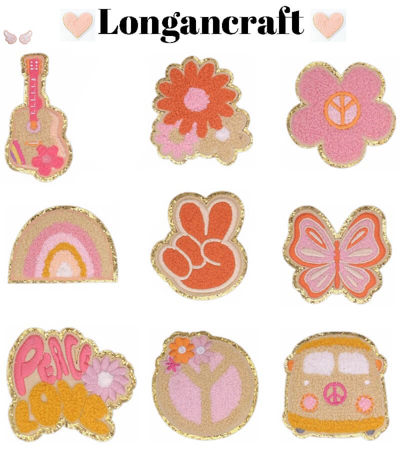 Flower Glitar Embroidered Patch