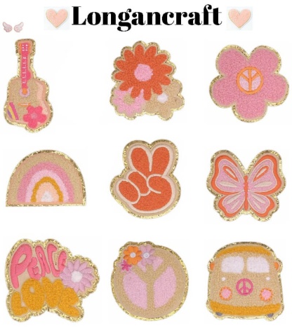 Flower Glitar Embroidered Patch