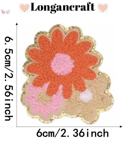 Flower Glitar Embroidered Patch