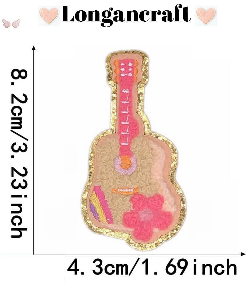 Flower Glitar Embroidered Patch