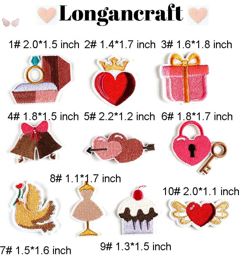 Heart Bell Embroidered Patches