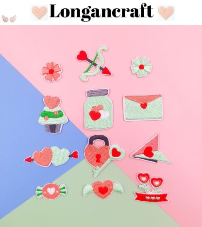 Heart Flower Embroidered Patch