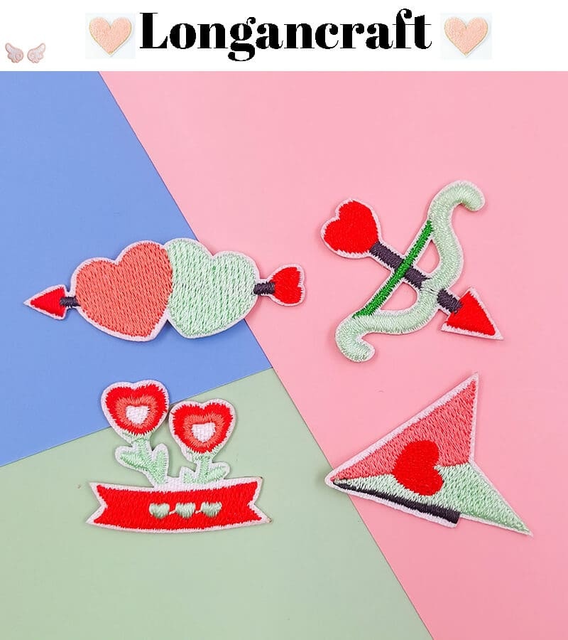 Heart Flower Embroidered Patch