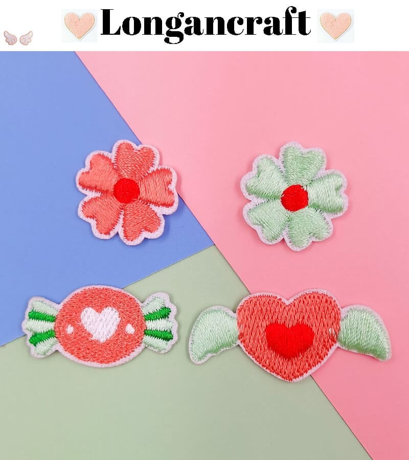 Heart Flower Embroidered Patch