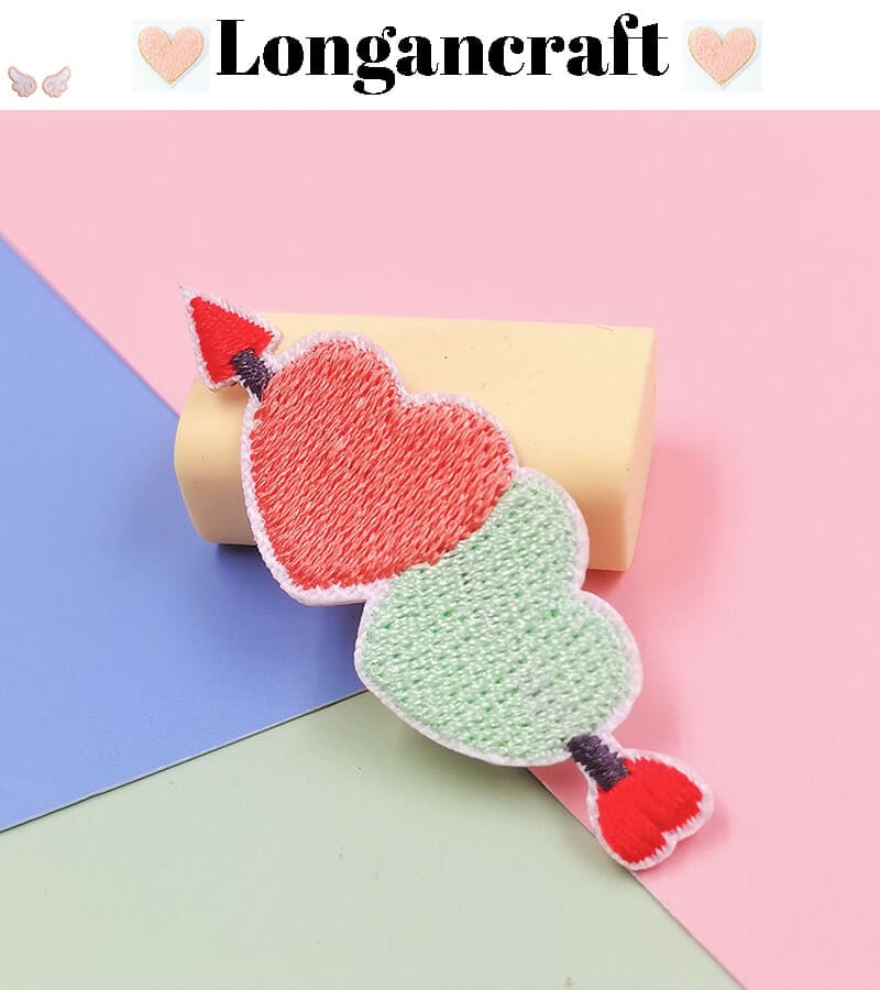 Heart Flower Embroidered Patch