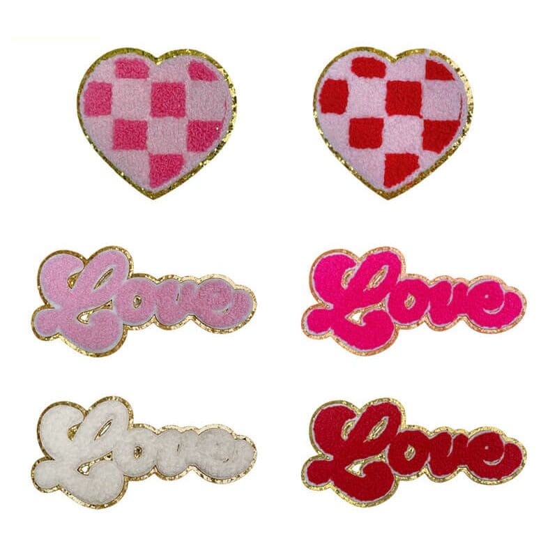 Love Chenille Glitter Patches