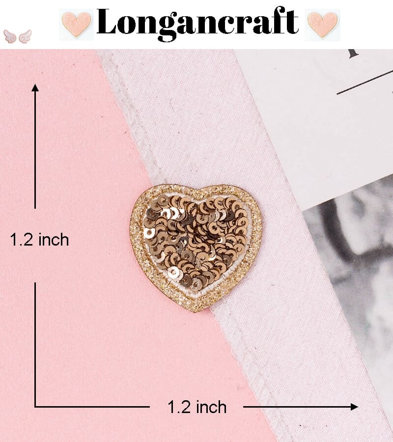 Heart Arrow Sequin Patches