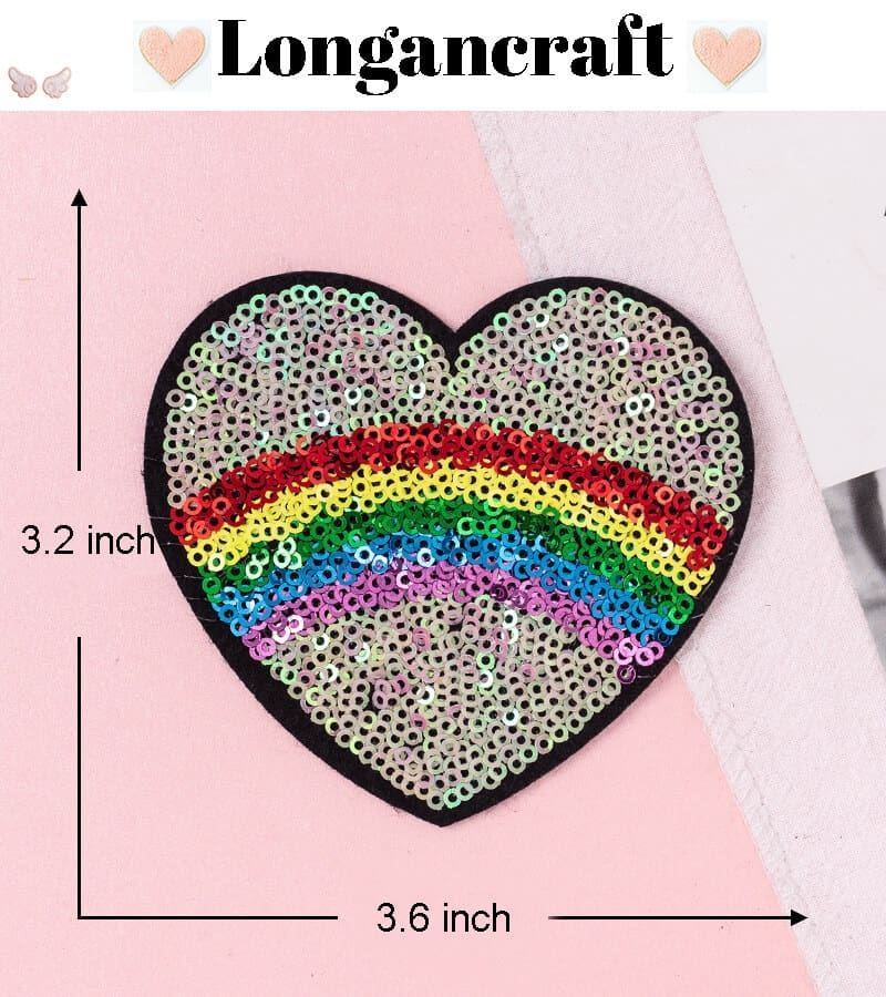 Heart Arrow Sequin Patches