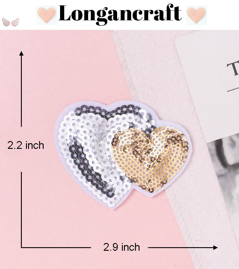 Heart Arrow Sequin Patches