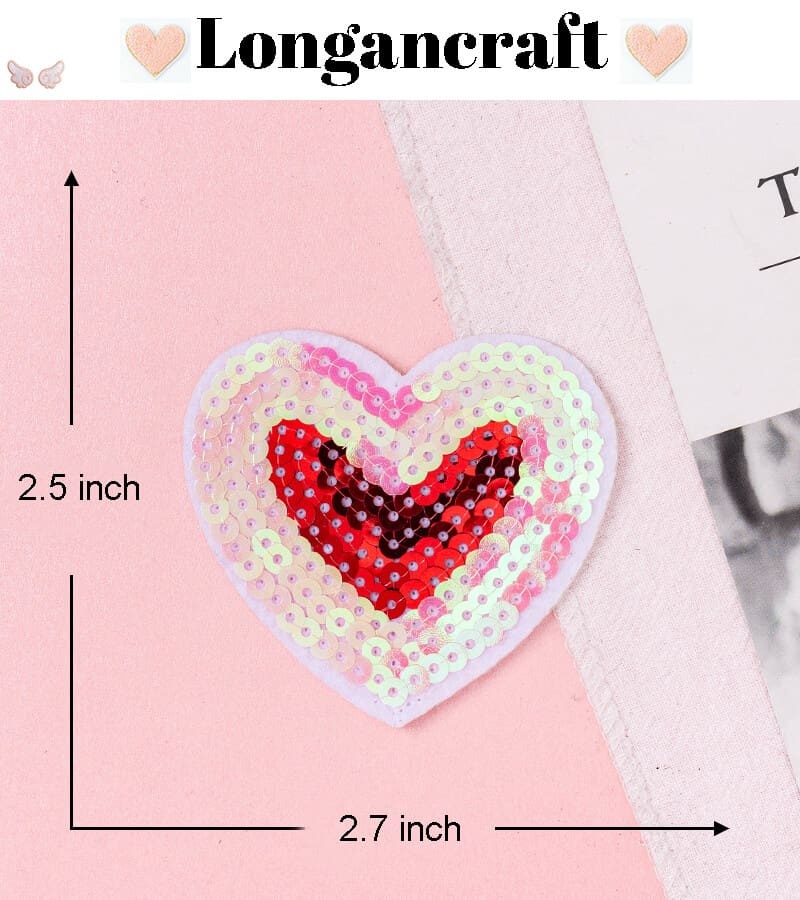 Heart Arrow Sequin Patches