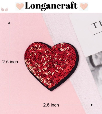 Heart Arrow Sequin Patches