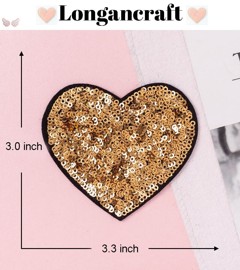 Heart Arrow Sequin Patches