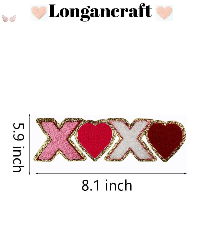 Love Glitter Chenille Patches