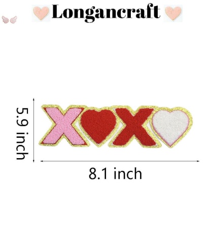 Love Glitter Chenille Patches