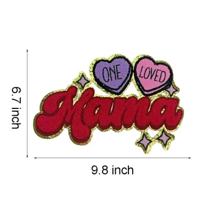 Iron On Patches Chenille Mama Love