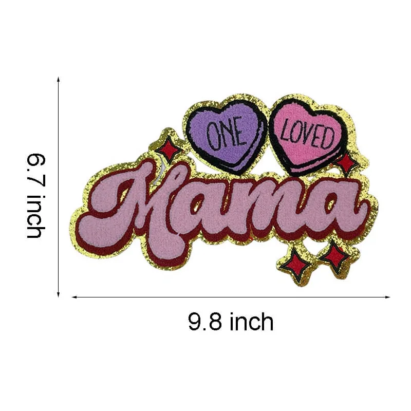 Iron On Patches Chenille Mama Love