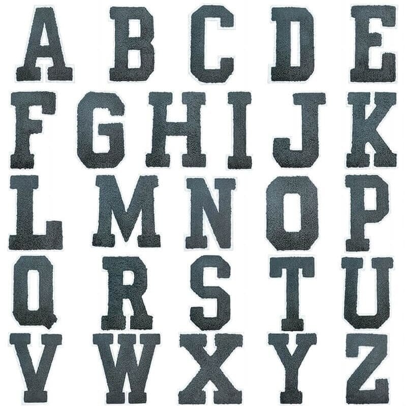 Black Chenille Letters Patch