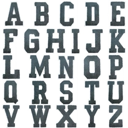 Black Chenille Letters Patch