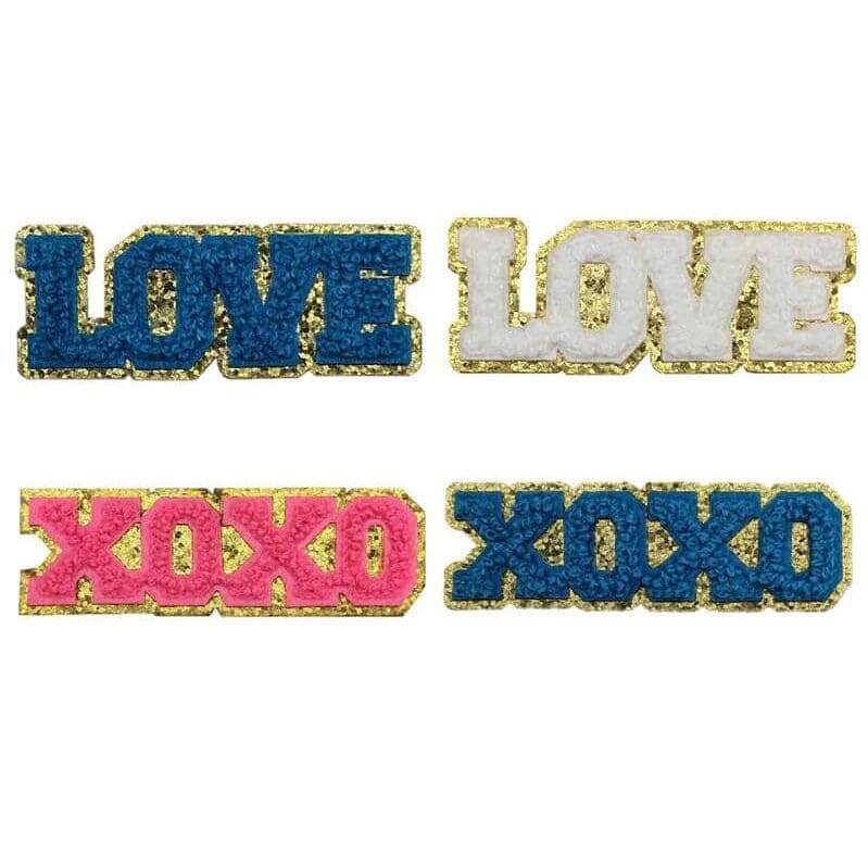 Love Chenille Glitter Patches