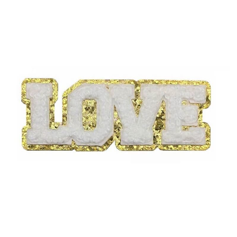 Love Chenille Glitter Patches