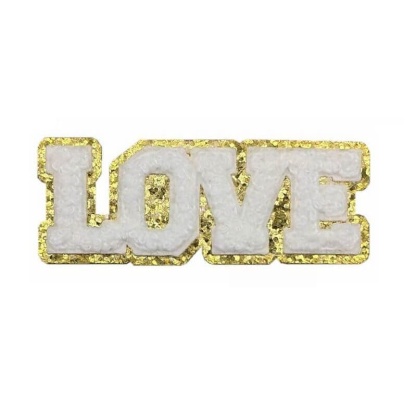 Love Chenille Glitter Patches