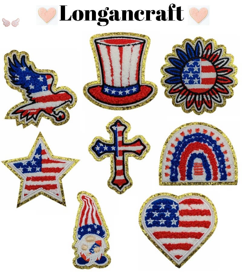 Flag Star Chenille Patches