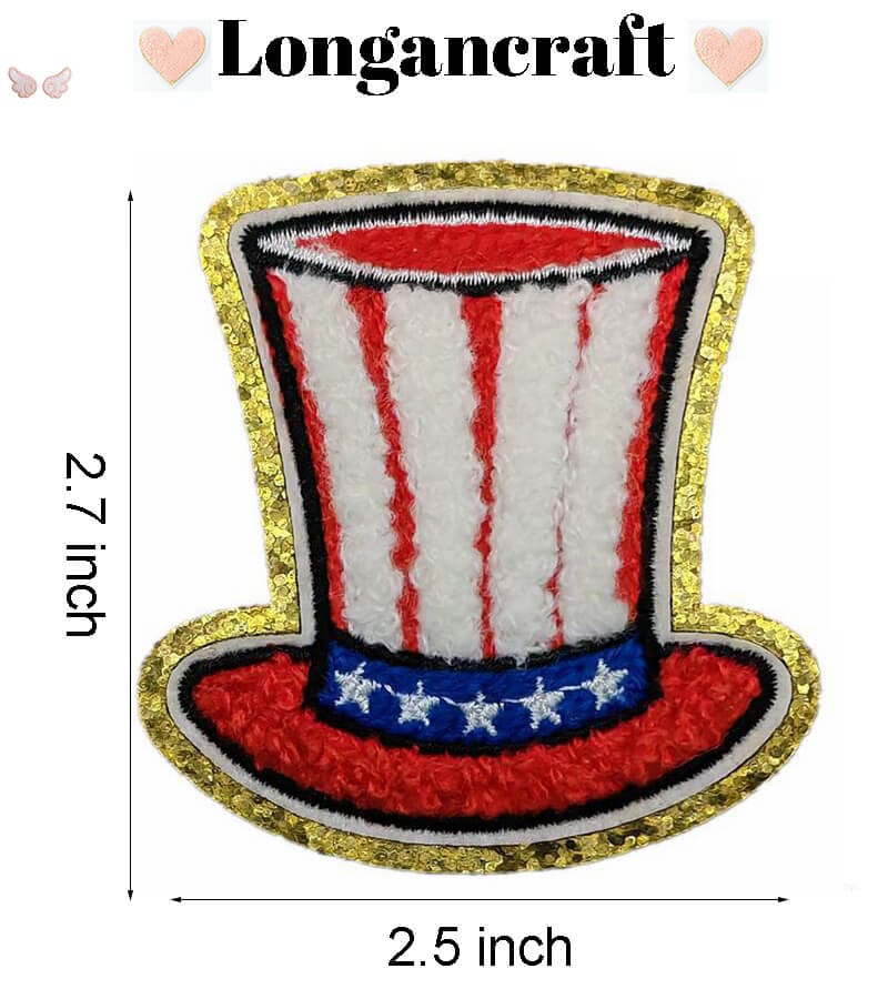 Flag Star Chenille Patches