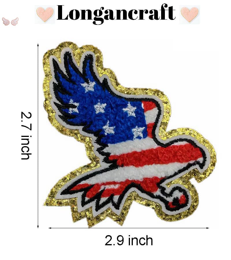 Flag Star Chenille Patches
