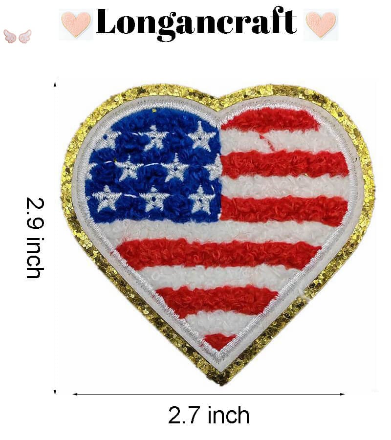 Flag Star Chenille Patches