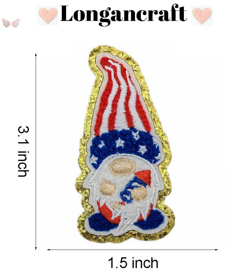 Flag Star Chenille Patches