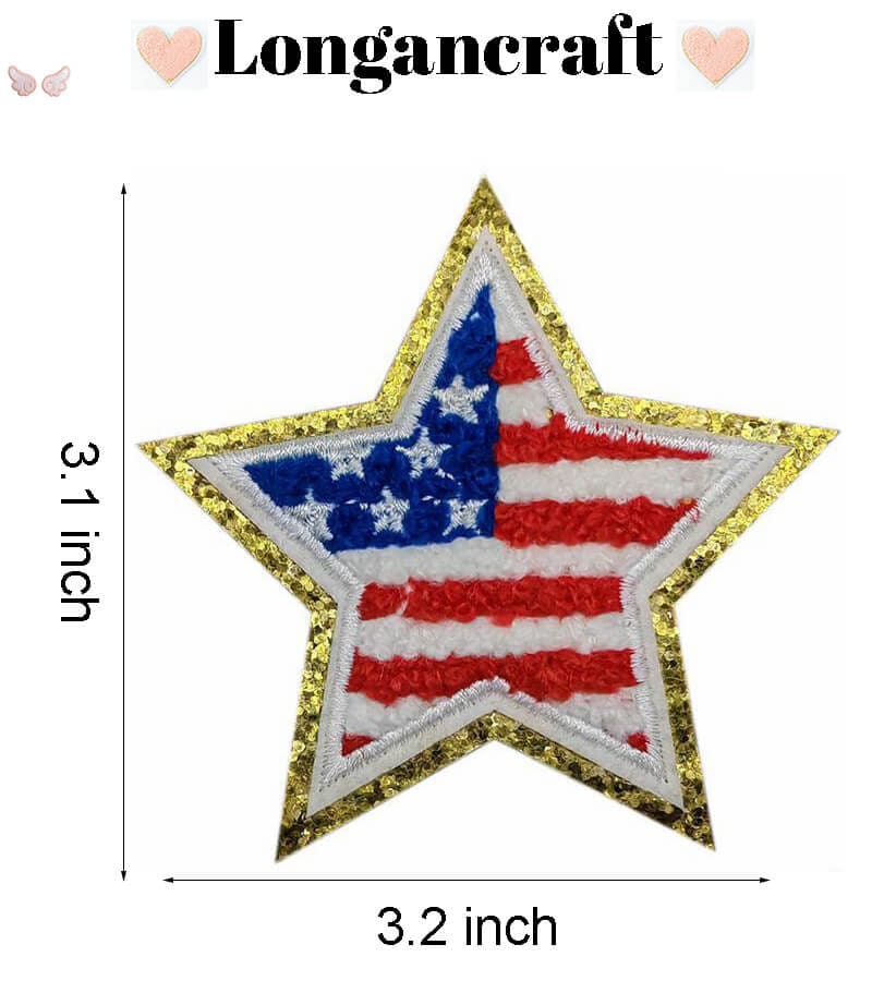 Flag Star Chenille Patches