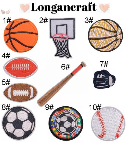 Sports Ball Embroidered Patches