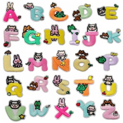Animal Letter Embroidered Patch
