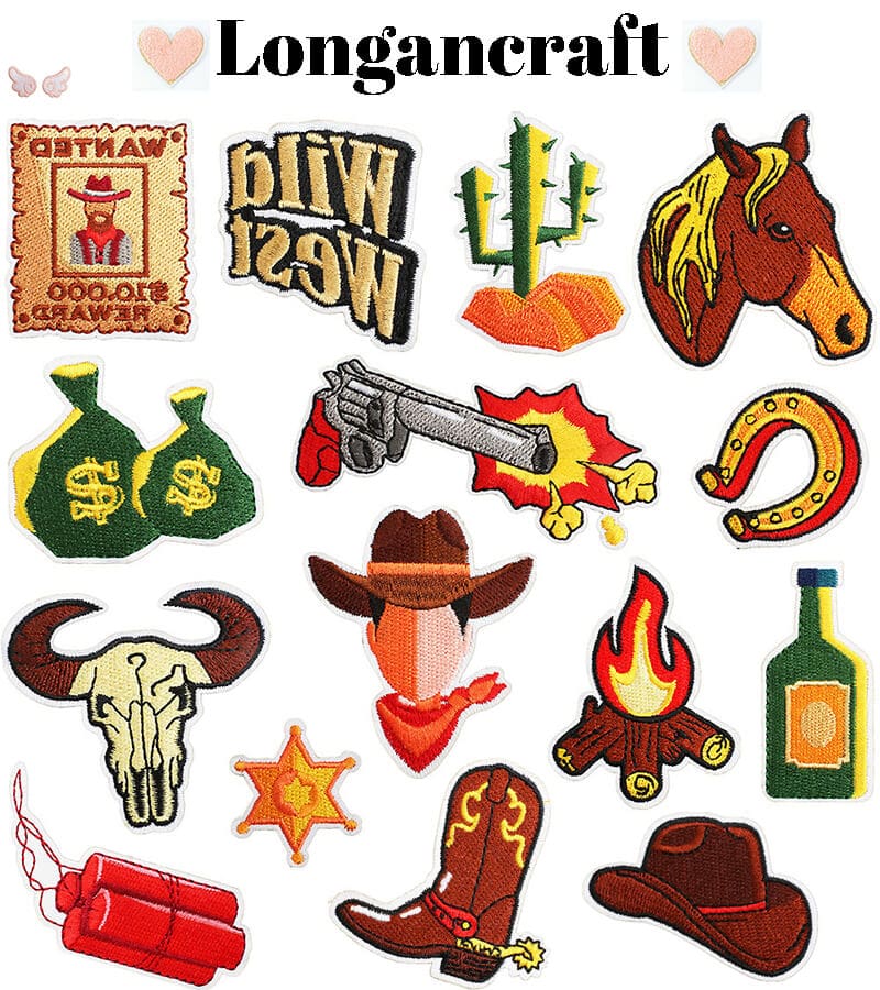 Western Boots Embroidered Patch