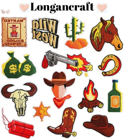 Western Boots Embroidered Patch