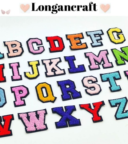 Color Letters Chenille Patches