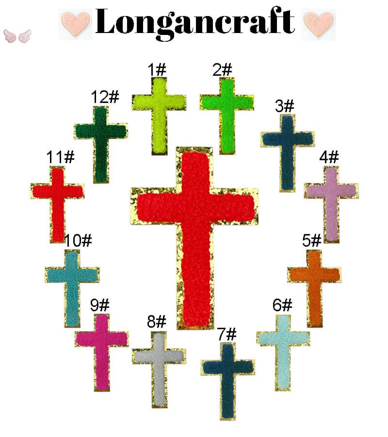 Color Cross Chenille Patches
