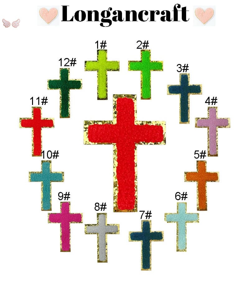 Color Cross Chenille Patches