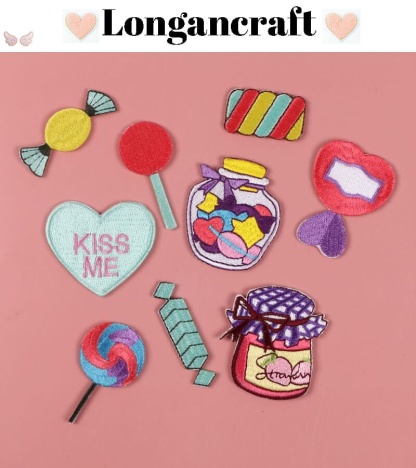 Heart Candy Embroidered Patches