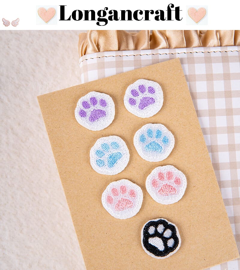 Color Cat Paw Embroidered Patch