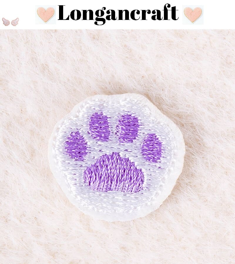 Color Cat Paw Embroidered Patch